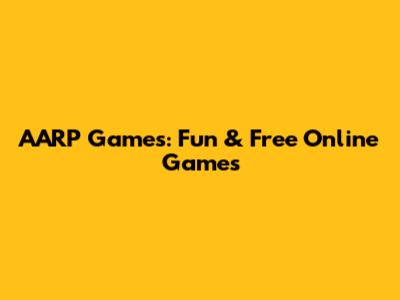 AARP Games: Fun & Free Online Games