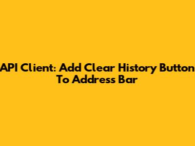 API Client: Add Clear History Button To Address Bar