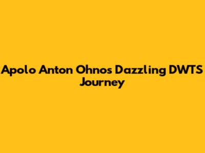 Apolo Anton Ohno's Dazzling DWTS Journey