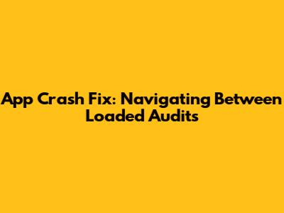 App Crash Fix: Navigating Between Loaded Audits