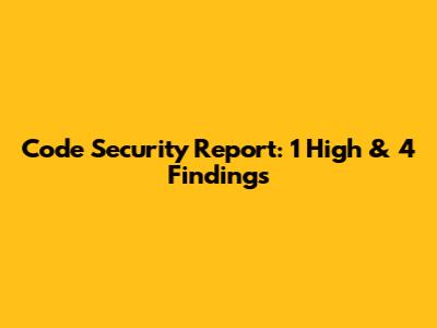 Code Security Report: 1 High & 4 Findings