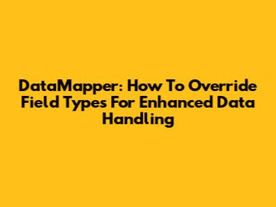 DataMapper: How To Override Field Types For Enhanced Data Handling