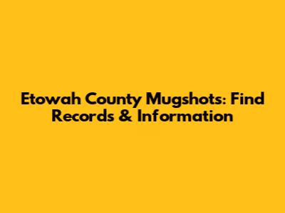 Etowah County Mugshots: Find Records & Information