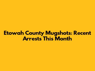 Etowah County Mugshots: Recent Arrests This Month