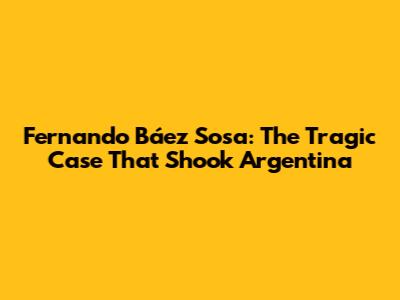 Fernando Báez Sosa: The Tragic Case That Shook Argentina
