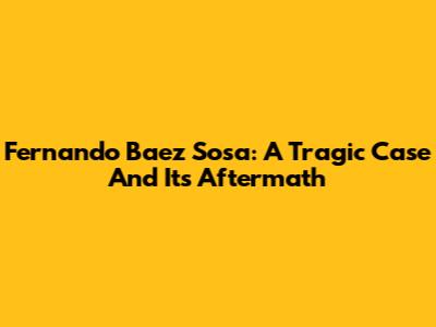 Fernando Baez Sosa: A Tragic Case And Its Aftermath