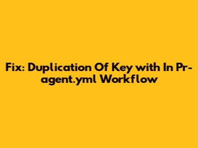 Fix: Duplication Of Key 'with' In Pr-agent.yml Workflow