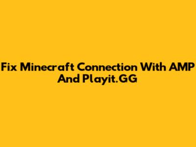 Fix Minecraft Connection With AMP And Playit.GG