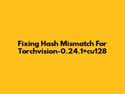 Fixing Hash Mismatch For Torchvision-0.24.1+cu128