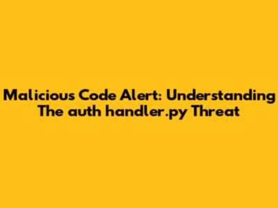 Malicious Code Alert: Understanding The `auth_handler.py` Threat