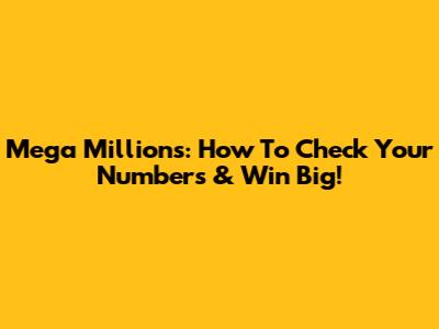Mega Millions: How To Check Your Numbers & Win Big!