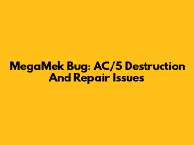 MegaMek Bug: AC/5 Destruction And Repair Issues