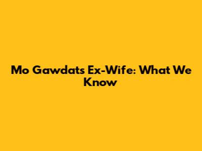 Mo Gawdat's Ex-Wife: What We Know