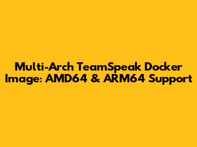 Multi-Arch TeamSpeak Docker Image: AMD64 & ARM64 Support