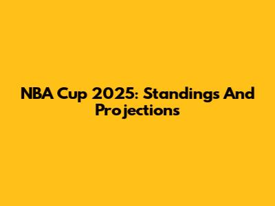 NBA Cup 2025: Standings And Projections