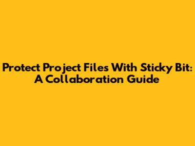 Protect Project Files With Sticky Bit: A Collaboration Guide