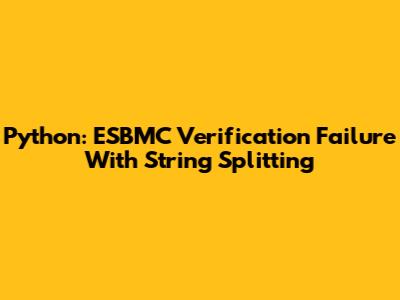 Python: ESBMC Verification Failure With String Splitting
