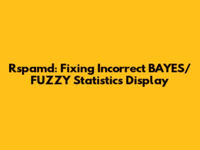 Rspamd: Fixing Incorrect BAYES/FUZZY Statistics Display