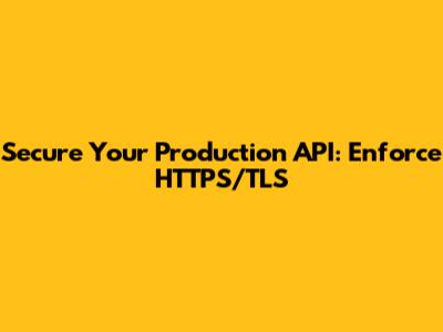 Secure Your Production API: Enforce HTTPS/TLS