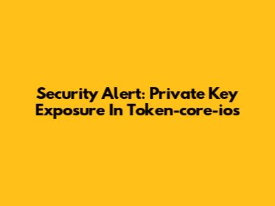 Security Alert: Private Key Exposure In Token-core-ios