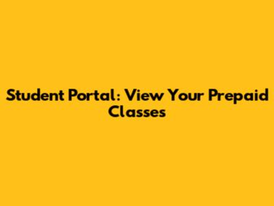 Student Portal: View Your Prepaid Classes