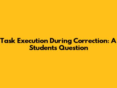 Task Execution During Correction: A Student's Question
