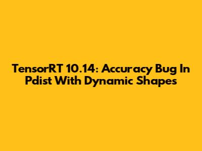 TensorRT 10.14: Accuracy Bug In Pdist With Dynamic Shapes