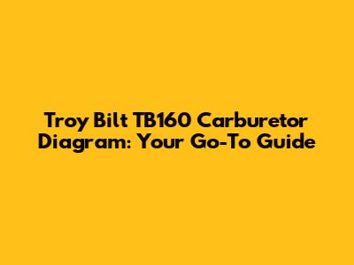 Troy Bilt TB160 Carburetor Diagram: Your Go-To Guide