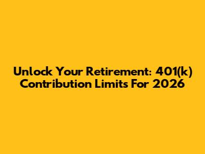 Unlock Your Retirement: 401(k) Contribution Limits For 2026