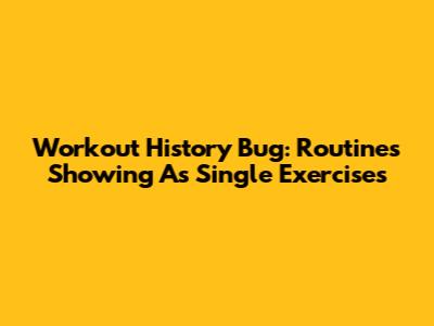 Workout History Bug: Routines Showing As Single Exercises