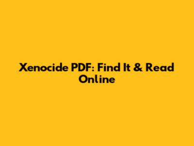Xenocide PDF: Find It & Read Online
