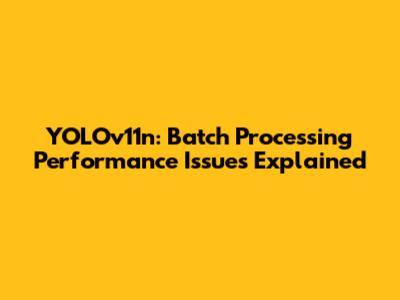 YOLOv11n: Batch Processing Performance Issues Explained